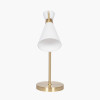 Monroe White Waisted Glass and Gold Metal Table Lamp