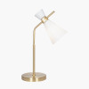 Monroe White Waisted Glass and Gold Metal Table Lamp