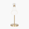 Monroe White Waisted Glass and Gold Metal Table Lamp