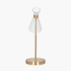 Monroe White Waisted Glass and Gold Metal Table Lamp