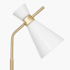 Monroe White Waisted Glass and Gold Metal Table Lamp