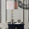 Harris Tall Brushed Silver and Clear Glass Table Lamp