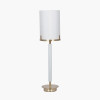 Midland Champagne Gold Metal and Marble Effect Table Lamp