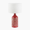 Poiret Red Art Deco Detail Ceramic Table Lamp