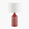 Poiret Red Art Deco Detail Ceramic Table Lamp