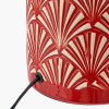 Poiret Red Art Deco Detail Ceramic Table Lamp