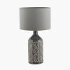 Poiret Grey Art Deco Detail Ceramic Table Lamp