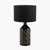 Poiret Black Art Deco Detail Ceramic Table Lamp