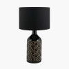 Poiret Black Art Deco Detail Ceramic Table Lamp