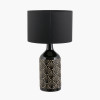 Poiret Black Art Deco Detail Ceramic Table Lamp