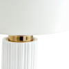 Ionic White Textured Ceramic and Gold Metal Table Lamp