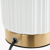 Ionic White Textured Ceramic and Gold Metal Table Lamp