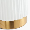 Ionic White Textured Ceramic and Gold Metal Table Lamp