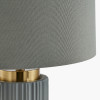 Ionic Grey Textured Ceramic and Gold Metal Table Lamp