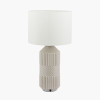 Meribel Grey Geo Textured Tall Ceramic Table Lamp