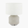 Meribel Grey Geo Textured Ceramic Table Lamp