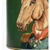 Horse Green Hand Painted Metal Table Lamp Base with Bow 40cm Black Velvet Cylinder Lampshade