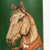 Horse Green Hand Painted Metal Table Lamp Base