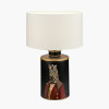 Zebra Black Hand Painted Metal Table Lamp Base