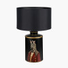 Zebra Black Hand Painted Metal Table Lamp Base