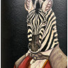 Zebra Black Hand Painted Metal Table Lamp Base