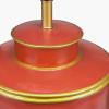 Dachshund Red Hand Painted Metal Table Lamp Base with Henry 35cm Mulberry Handloom Cylinder Lampshade