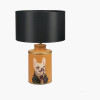 Boston Terrier Mustard Hand Painted Metal Table Lamp Base