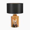 Boston Terrier Mustard Hand Painted Metal Table Lamp Base