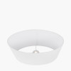 Orla Shiny Gold Metal Statement Circle Table Lamp Base with Mia 35cm Ivory Oval Poly Cotton Lampshade