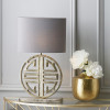 Orla Shiny Gold Metal Statement Circle Table Lamp Base