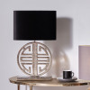 Orla Shiny Silver Metal Statement Circle Table Lamp Base