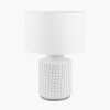 Malone Textured White Squares Design Stoneware Table Lamp Base