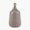 Coco Grey Gloss Arch Design Stoneware Table Lamp Base with Lino 35cm Grey Self Lined Linen Drum Lampshade