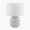 Alina White Dot Design Small Stoneware Table Lamp Base