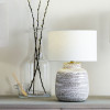 Alina White Dot Design Small Stoneware Table Lamp Base