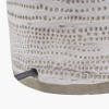 Alina White Dot Design Stoneware Table Lamp Base with Lino 30cm White Self Lined Linen Drum Lampshade