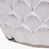 Willow White Leaf Detail Stoneware Table Lamp Base with Milos 40cm Pistachio Green Linen Tapered Lampshade