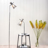 Monroe Smoke Waisted Glass and Silver Metal Table Lamp