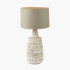 Dambula White Wash Wood Textured Tall Neck Table Lamp Base