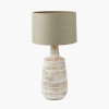 Dambula White Wash Wood Textured Tall Neck Table Lamp Base