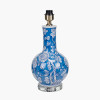 Altheda Blue and White Floral Ceramic and Crystal Base Table Lamp Base