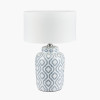 Celia Grey and White Pattern Ceramic Table Lamp Base