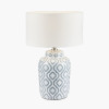 Celia Grey and White Pattern Ceramic Table Lamp Base