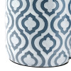 Celia Grey and White Pattern Ceramic Table Lamp with Harry 30cm Ivory Poly Cotton Cylinder Drum Shade