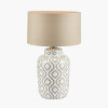 Celia Taupe and White Pattern Ceramic Table Lamp Base