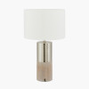 Etosha Grey Wood and Silver Metal Table Lamp