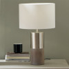 Etosha Grey Wood and Silver Metal Table Lamp