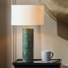 Venetia Green Marble and Gold Metal Tall Table Lamp