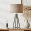 Whitby Grey Wash Wood Tapered 4 Post Table Lamp Base