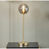 Arabella Smoked Glass Orb and Gold Metal Table Lamp